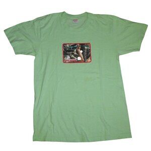Supreme Naked Woman Graphic Light Green Short Sleeve T-Shirt Medium Made in USA